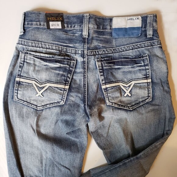 NWT Helix Slim Boot Jeans - Lt Silver Haze Wash (29x30) - Distressed Detail - Picture 13 of 13